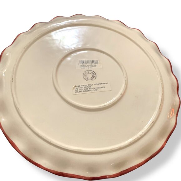 Vintage World Bazaar Large Ceramic Peppermint Swirl Bow Tie Cake Holder Holidays - Picture 5 of 8